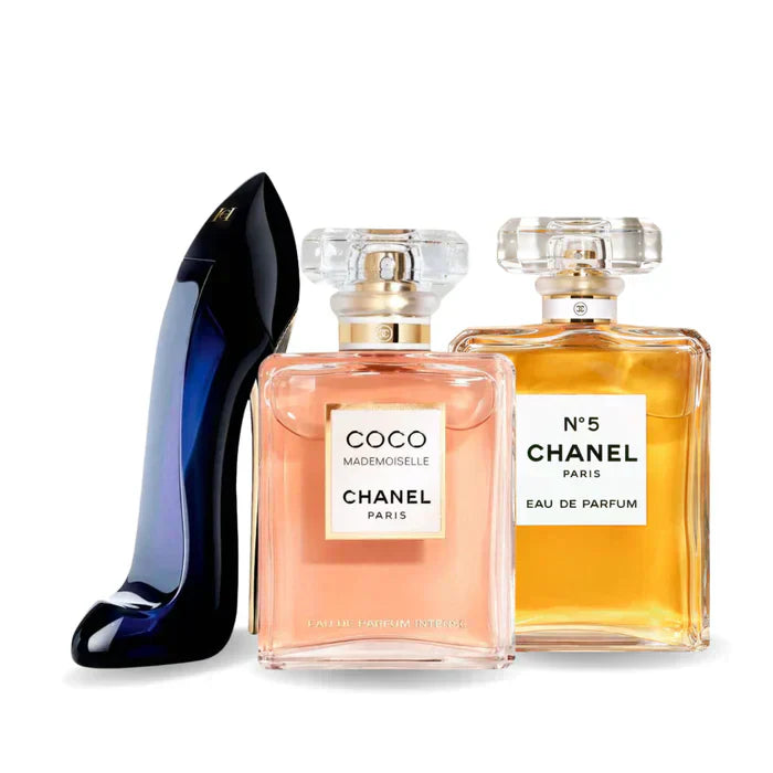 Set mit 3 Parfums GOOD GIRL, COCO MADEMOISELLE y Chanel Nº5 100ml