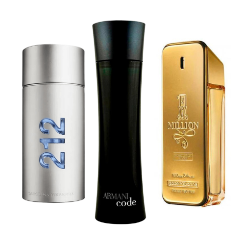 Set mit 3 Parfums 212 Men NYC, Paco Rabanne One Milion y Armani Code Homme 100ml