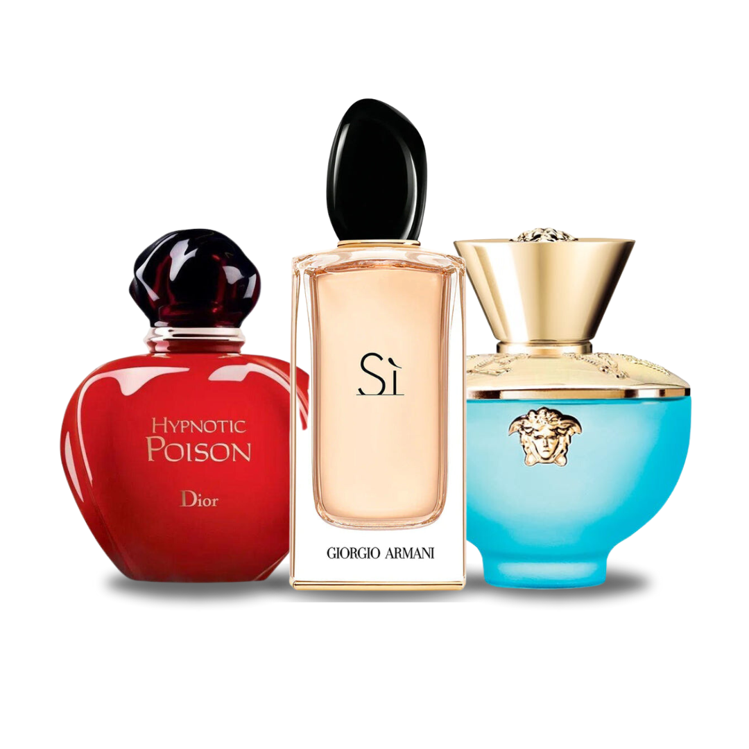 Set mit 3 Parfums Dior HYPNOTIC POISON, Giorgio Armani SÌ e Versace DYLAN TURQUOISE 100ml