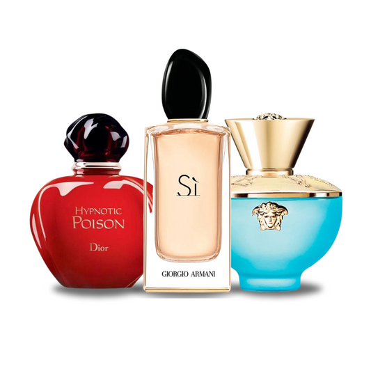 Set mit 3 Parfums Dior HYPNOTIC POISON, Giorgio Armani SÌ e Versace DYLAN TURQUOISE 100ml
