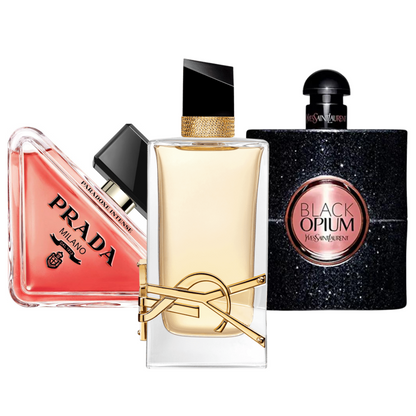 Set mit 3 Parfums Prada Paradox, Black Opium Yves Saint Laurent, y Libre 100ml