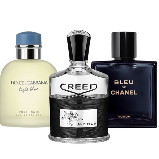 Set mit 3 Parfums Bleu de Chanel, Creed Aventus, y Light Blue Dolce Gabbana 100ml