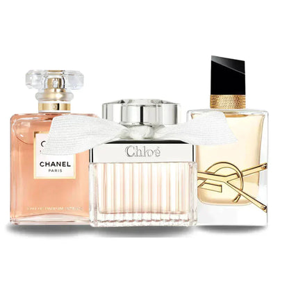 Set mit 3 Parfums Chanel COCO MADEMOISELLE, Yves Saint Laurent LIBRE e CHLOÉ 100ml